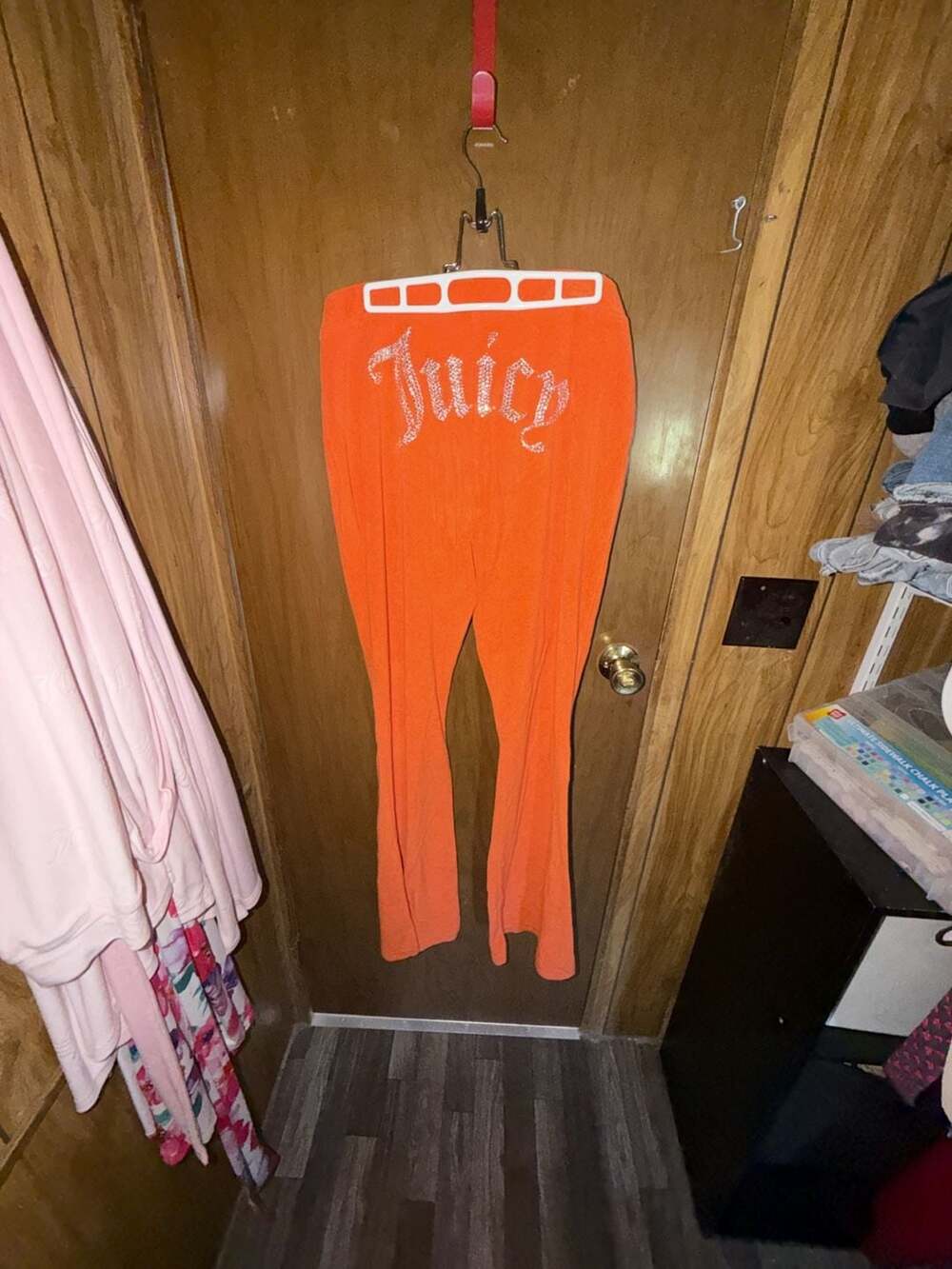 Juicy Couture Orange Rhinestone Terrycloth Flared...